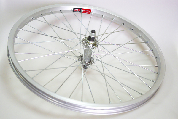 Колесо переднее 20", обод алю.одинарный 36 спиц, серебристый на гайках