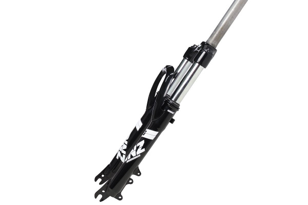 Вилка GRINZ ES 245 AMS 26"* 1.1\8"ход 80мм, пружинная, предварительное сжатие, сталь,безрезьбовая, 2,55кг, черно-белая