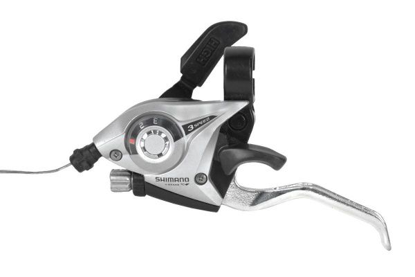 Шифтер/ручка тормоза SHIMANO ST-EF51L,левая,3-передачи.,трос 1750мм,серебристый