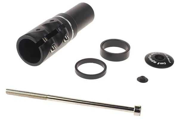 Удлинитель штока вилки выдвижной SH-01 для безрезьбовой рул. колонки 1-1/8"x124x138 мм, алюм. Чёрный Удлинитель штока вилки выдвижной SH-01 для безрезьбовой рул. колонки 1-1/8"x124x138 мм, алюм. Чёрный